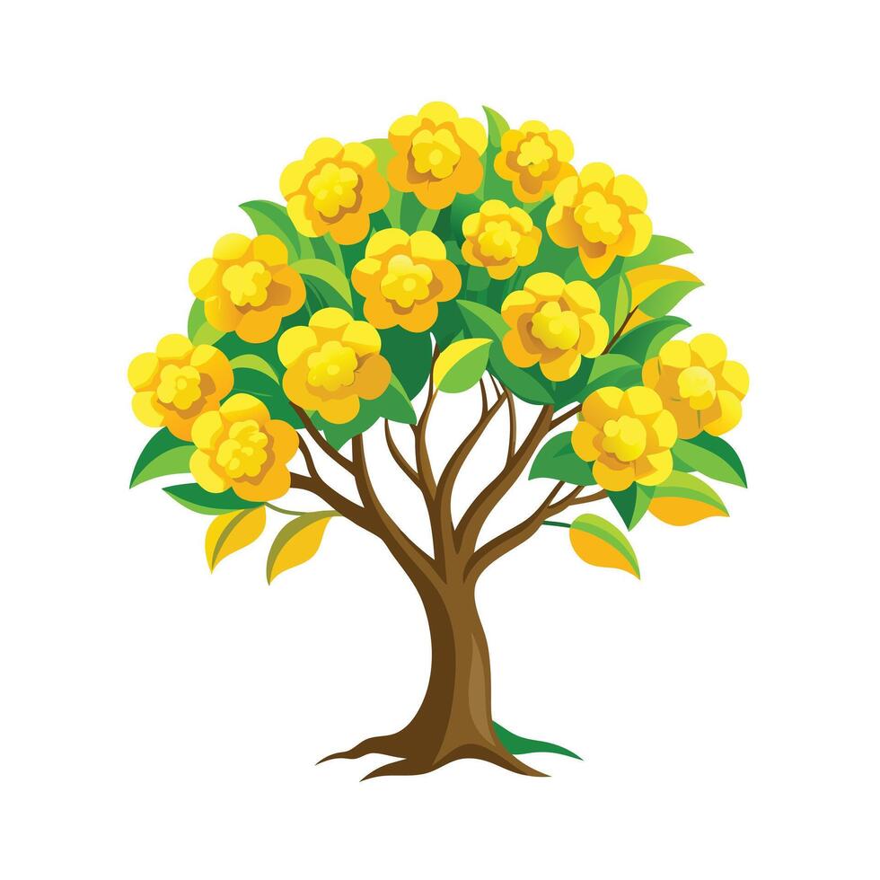 Beautiful Single Big Tree Illustration vector