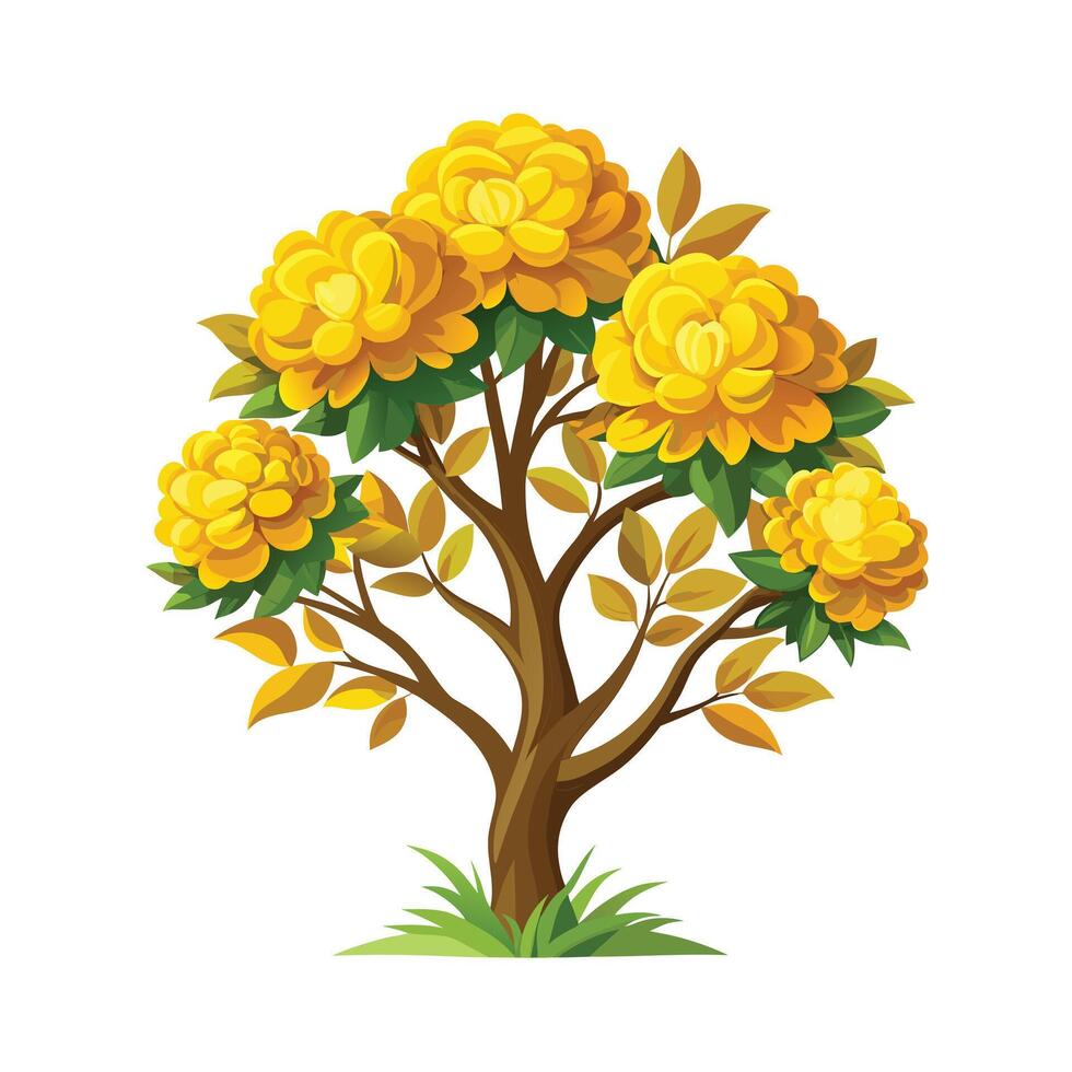 Beautiful Single Big Tree Illustration vector