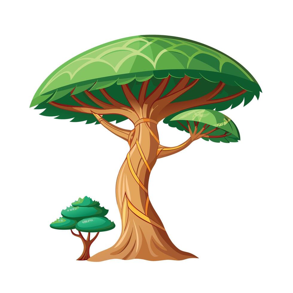 Beautiful Single Big Tree Illustration vector