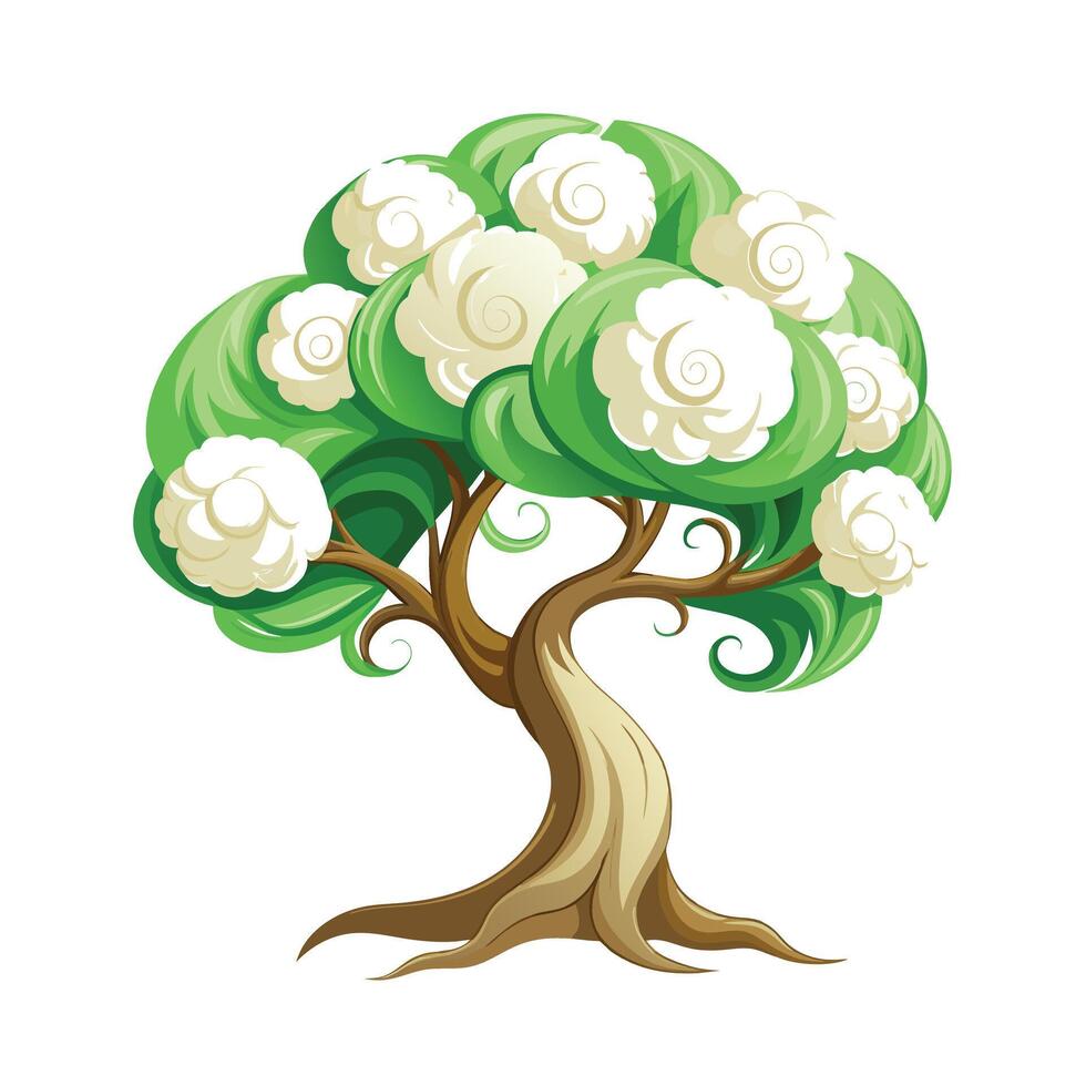 Beautiful Single Big Tree Illustration vector