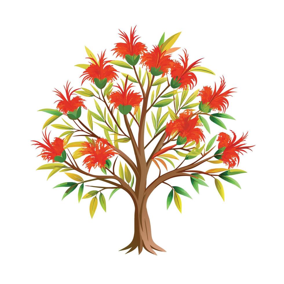 Beautiful Single Big Tree Illustration vector