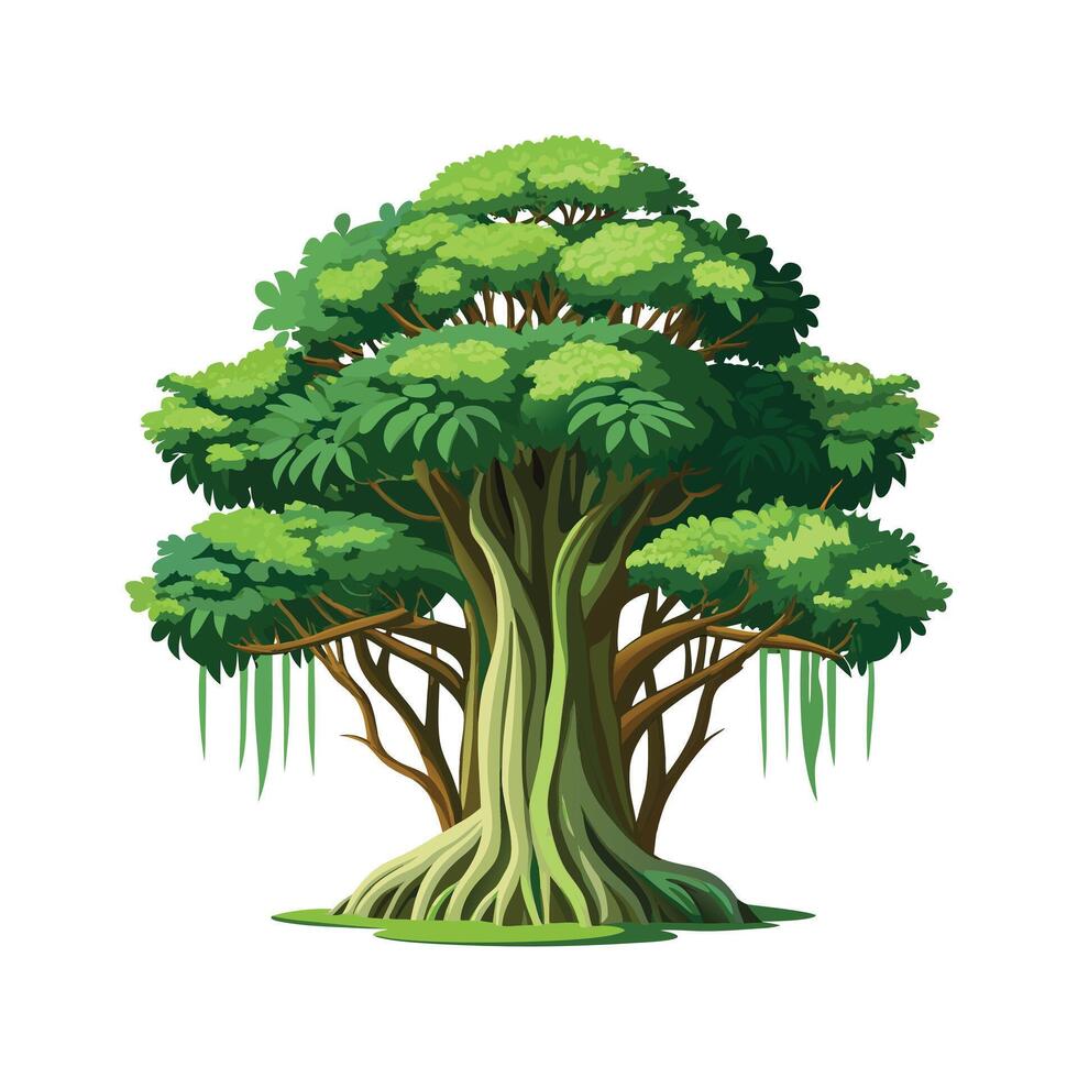 Beautiful Single Big Tree Illustration vector