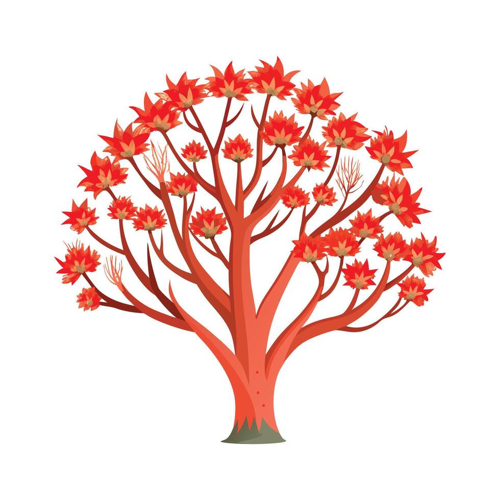 Beautiful Single Big Tree Illustration vector