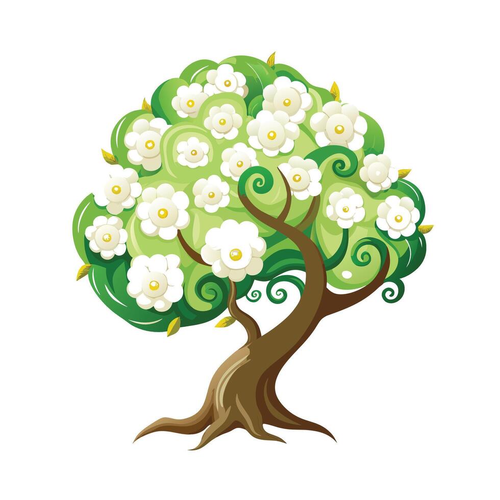 Beautiful Single Big Tree Illustration vector