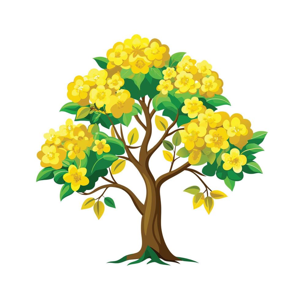 Beautiful Single Big Tree Illustration vector