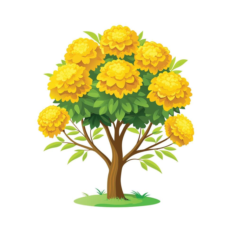 Beautiful Single Big Tree Illustration vector