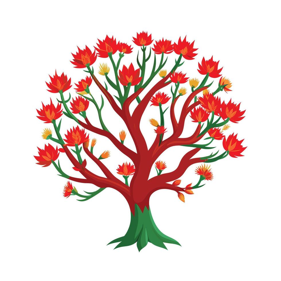 Beautiful Single Big Tree Illustration vector