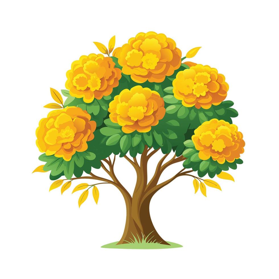 Beautiful Single Big Tree Illustration vector
