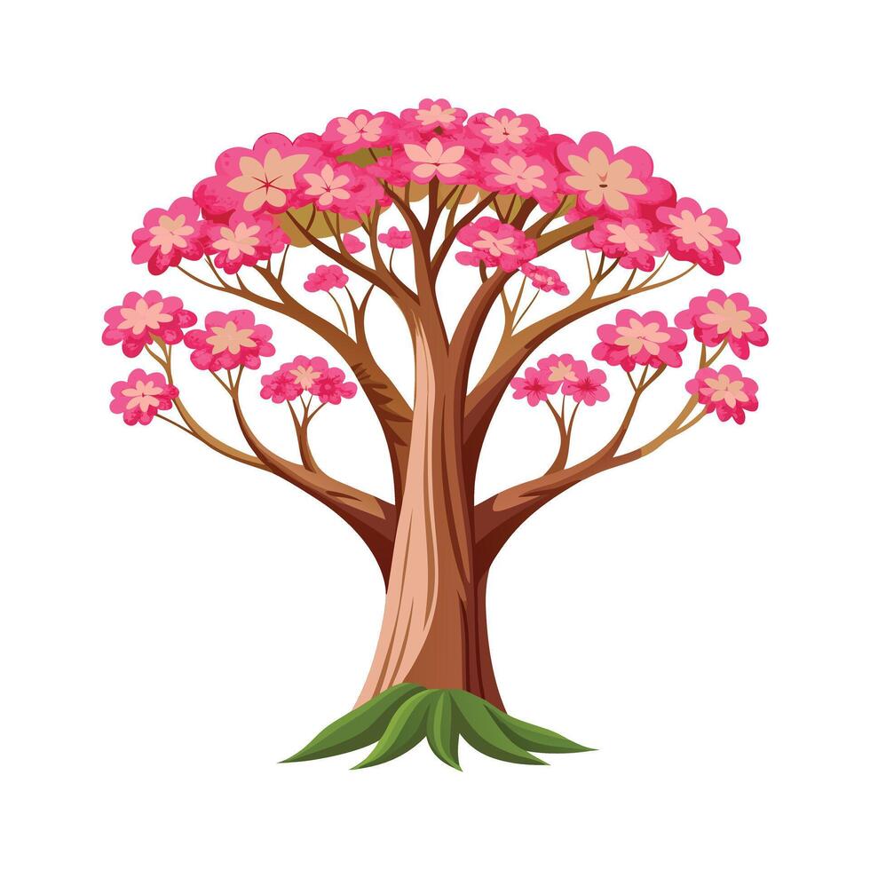 Beautiful Single Big Tree Illustration vector