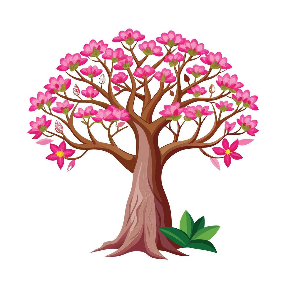 Beautiful Single Big Tree Illustration vector