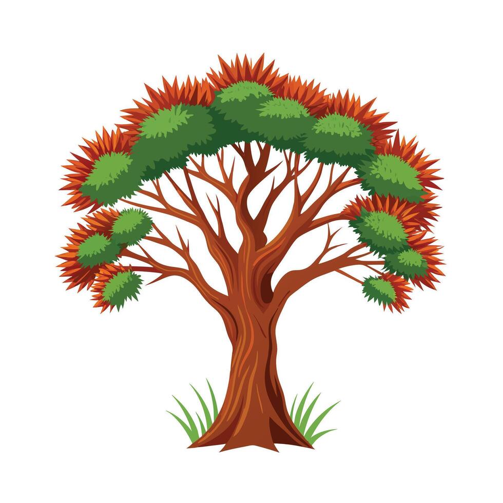 Beautiful Single Big Tree Illustration vector