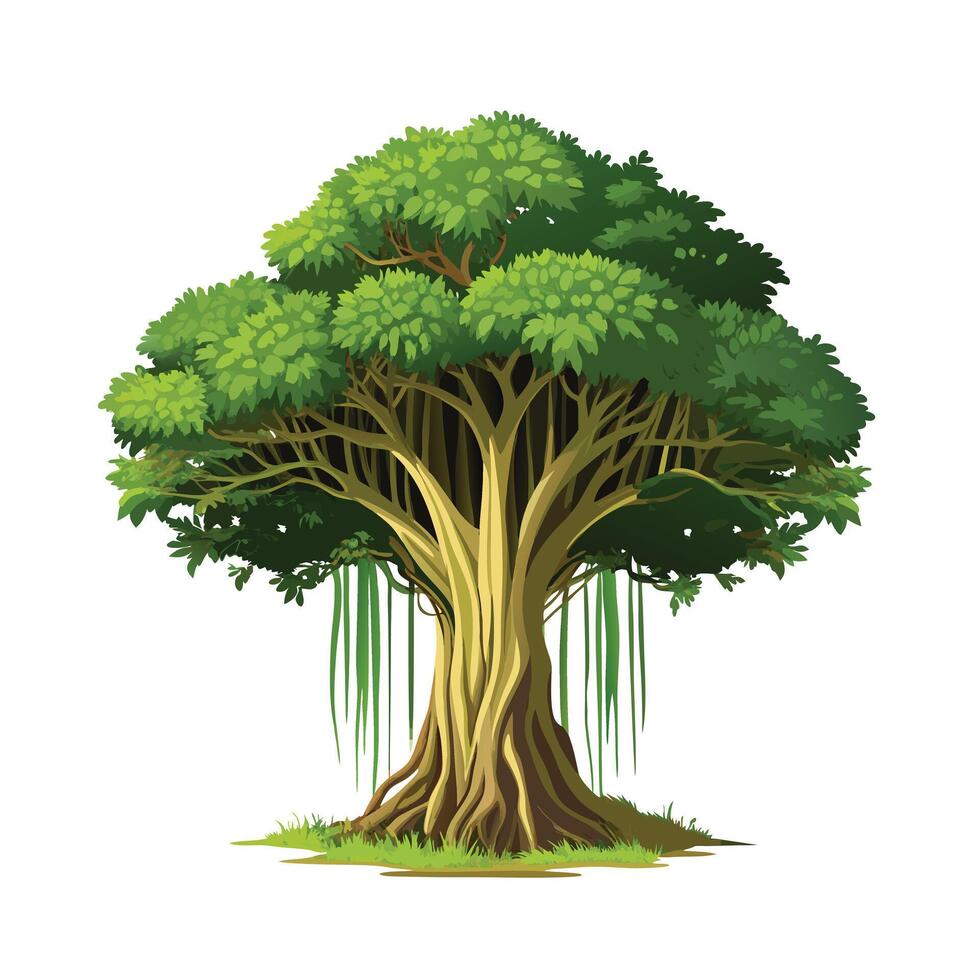 Beautiful Single Big Tree Illustration vector