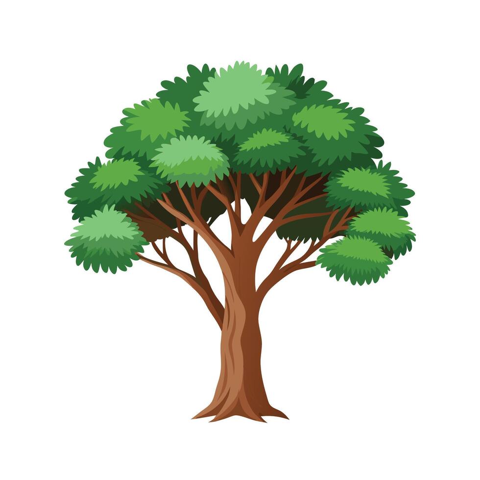 Beautiful Single Big Tree Illustration vector