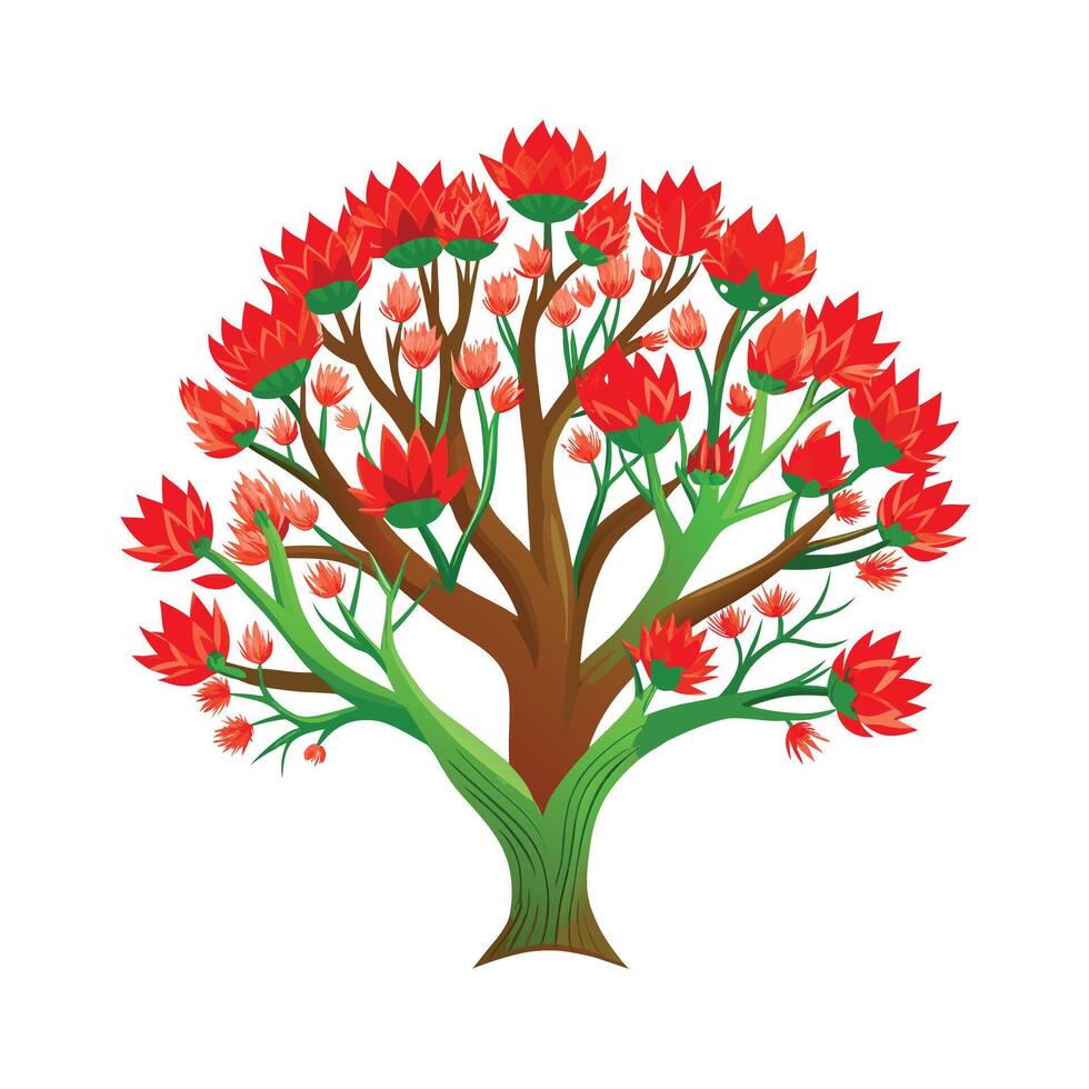 Beautiful Single Big Tree Illustration vector