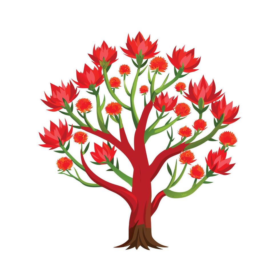 Beautiful Single Big Tree Illustration vector