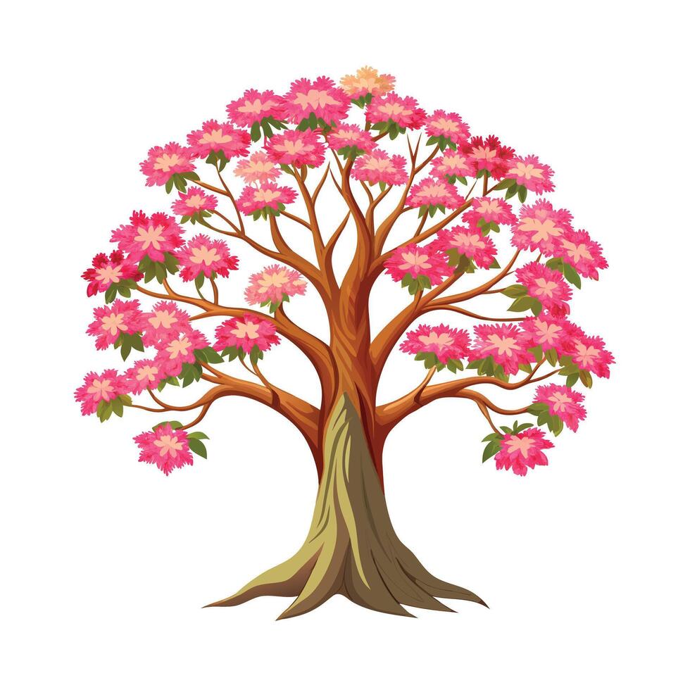 Beautiful Single Big Tree Illustration vector