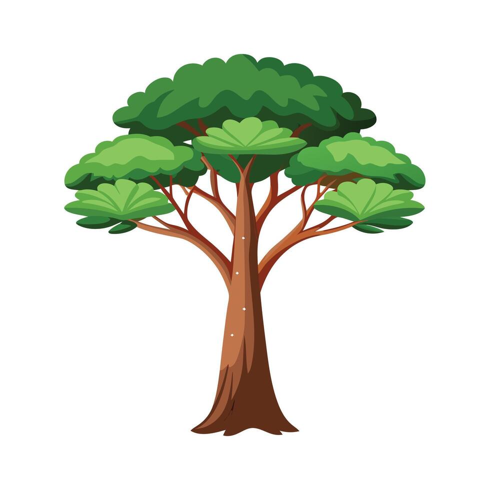 Beautiful Single Big Tree Illustration vector