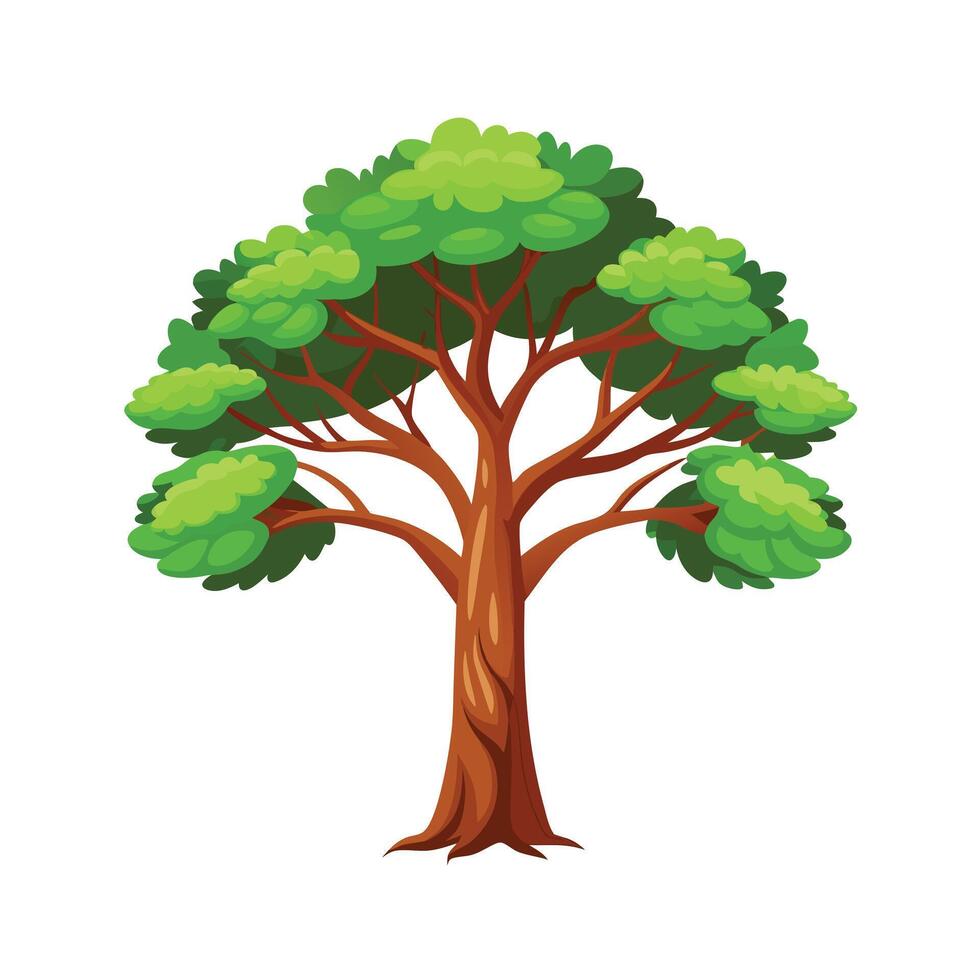 Beautiful Single Big Tree Illustration vector