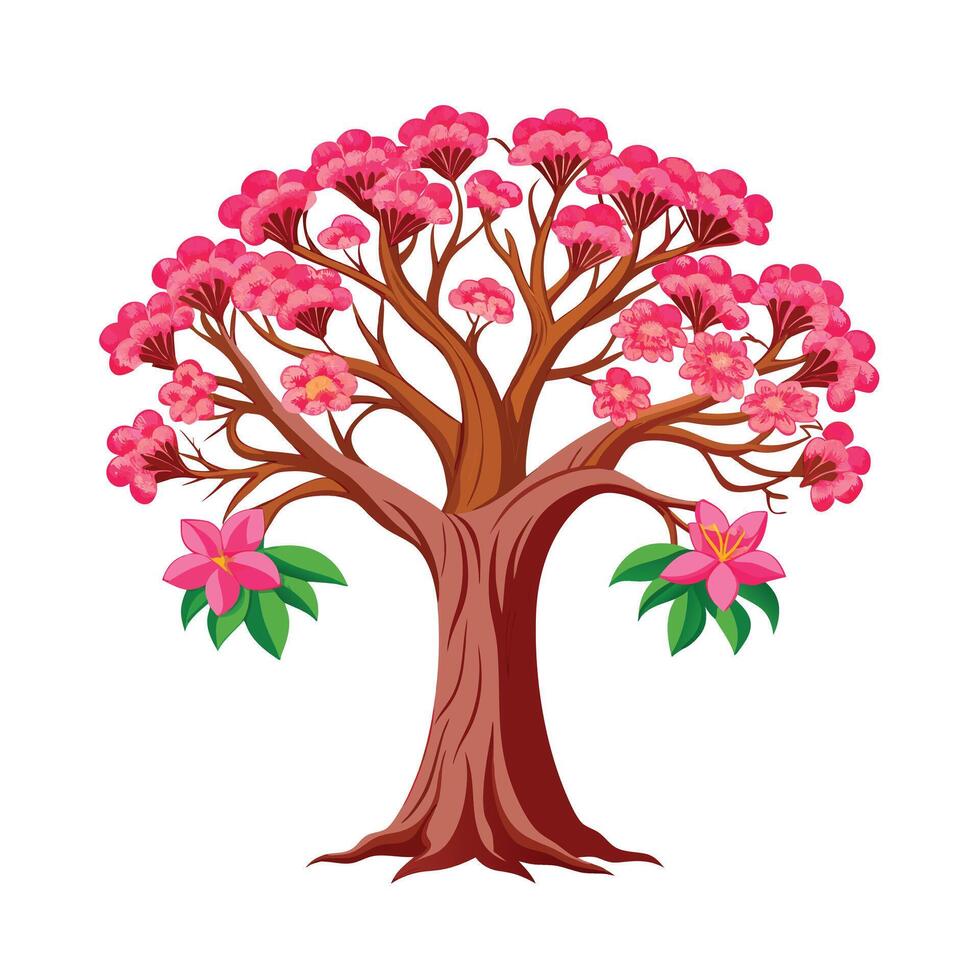 Beautiful Single Big Tree Illustration vector
