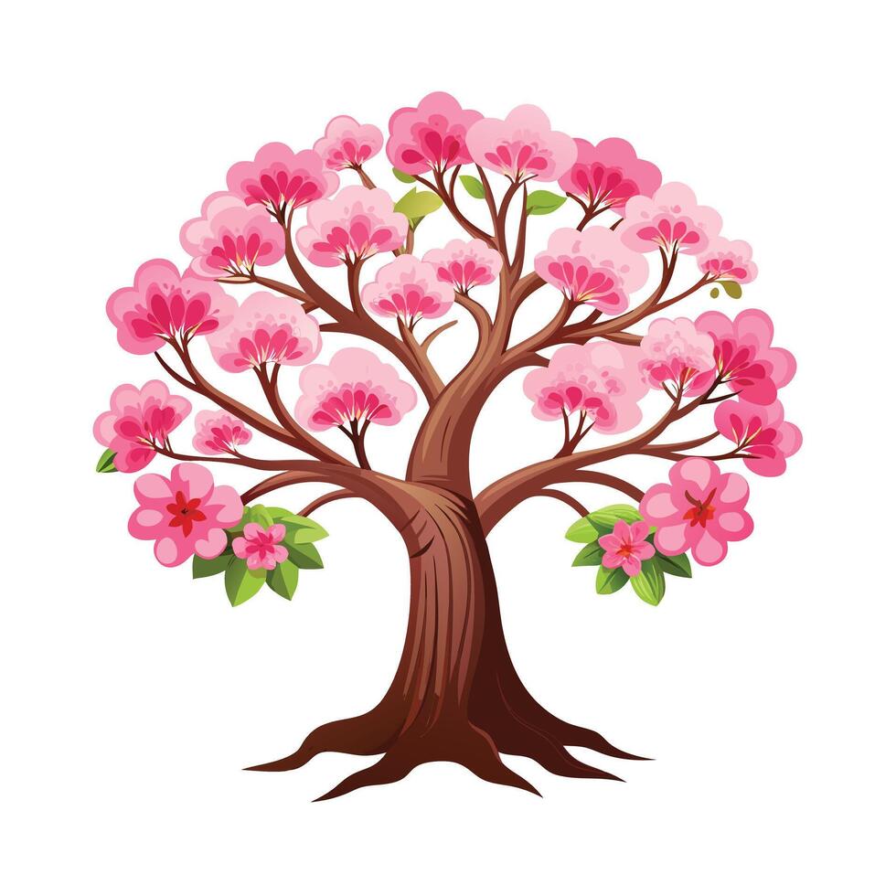 Beautiful Single Big Tree Illustration vector