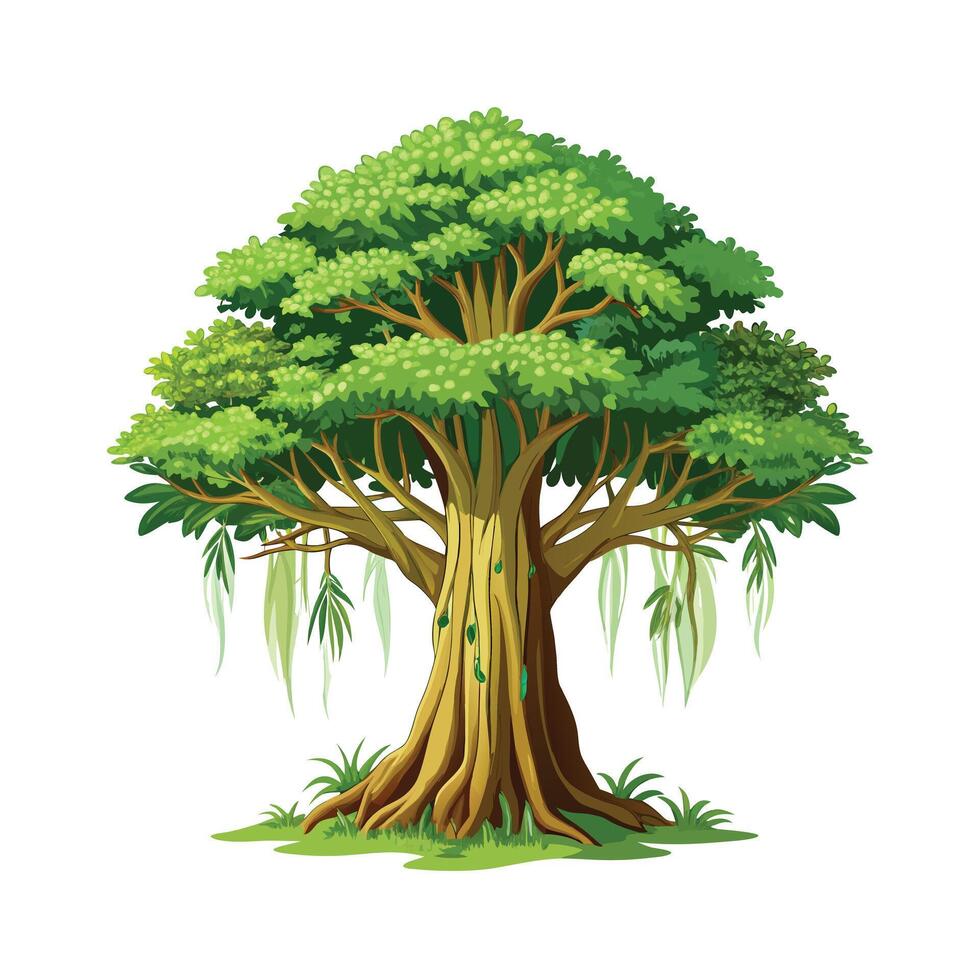 Beautiful Single Big Tree Illustration vector