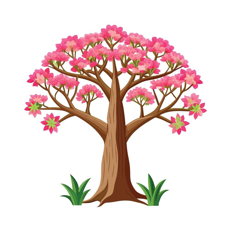 Beautiful Single Big Tree Illustration vector
