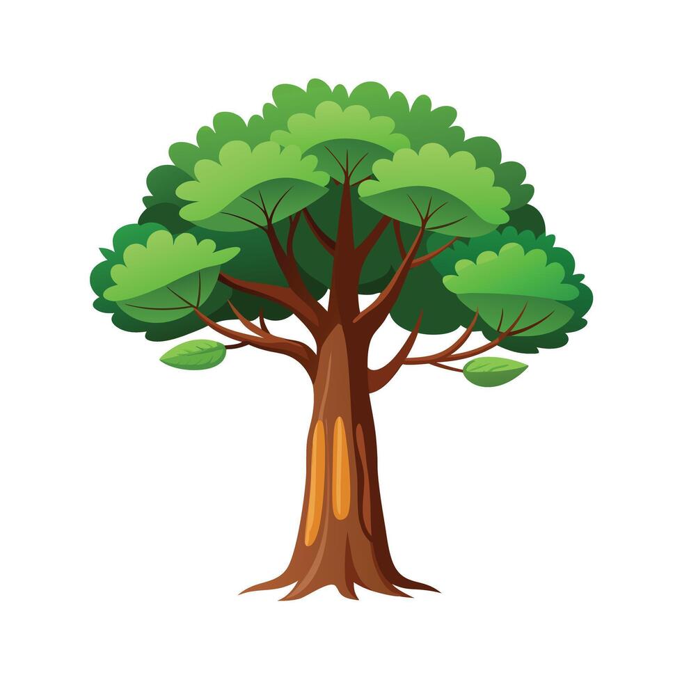 Beautiful Single Big Tree Illustration vector