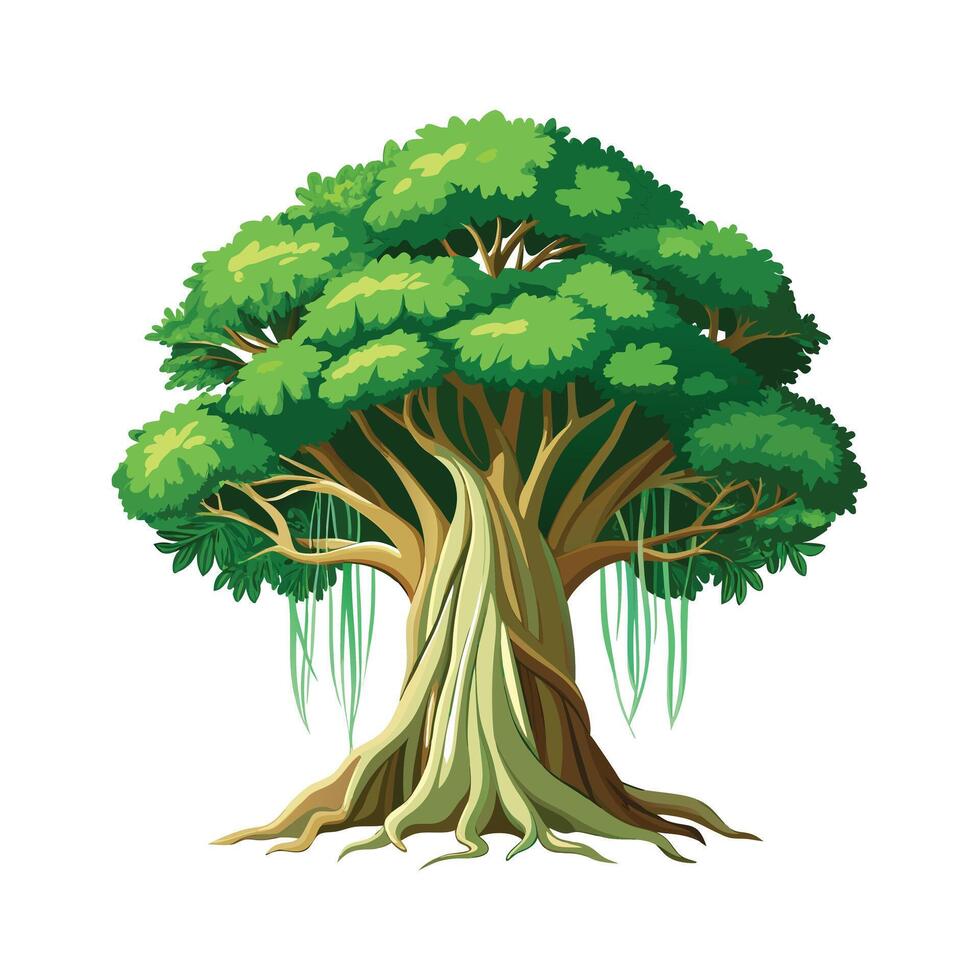 Beautiful Single Big Tree Illustration vector