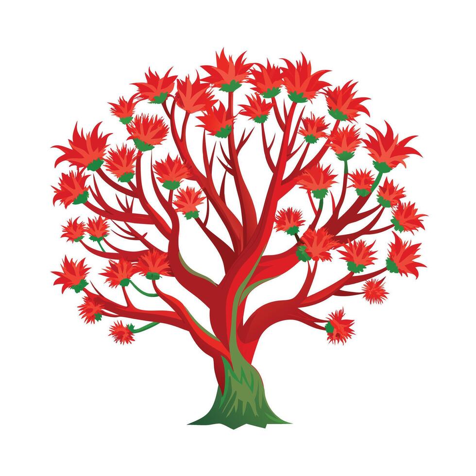 Beautiful Single Big Tree Illustration vector