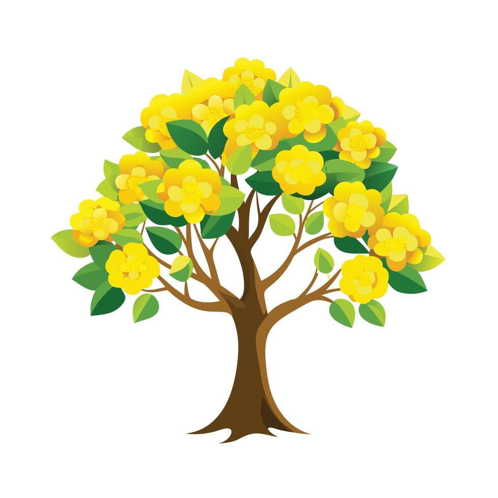 Beautiful Single Big Tree Illustration vector