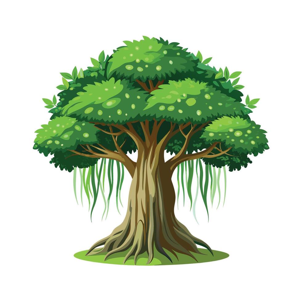 Beautiful Single Big Tree Illustration vector