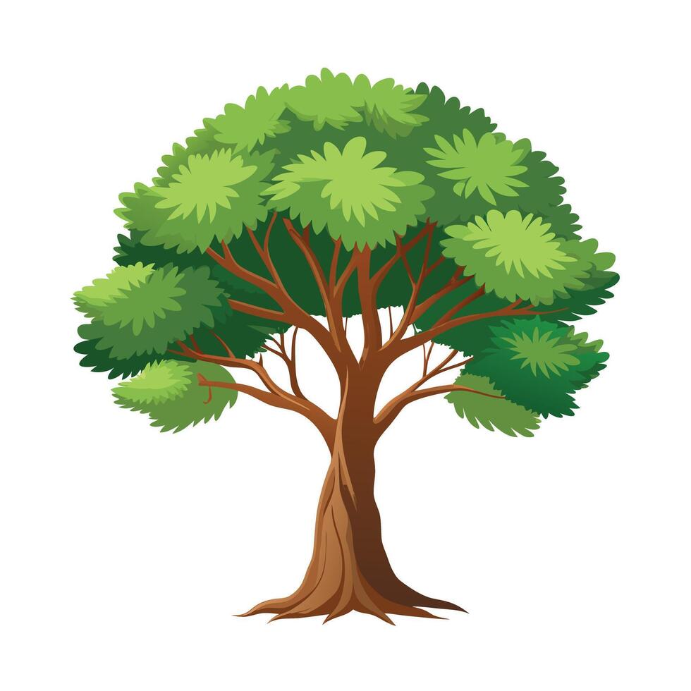 Beautiful Single Big Tree Illustration vector