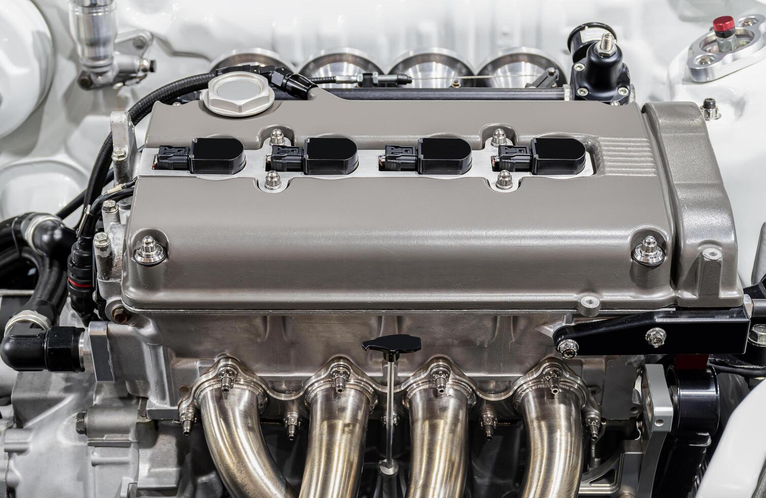 Customize four cylinder piston car engine photo