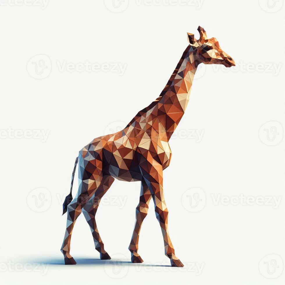 Low Polygon Style Illustrations of Various Animals on a White Background - Modern and Colorful Geometric Art photo
