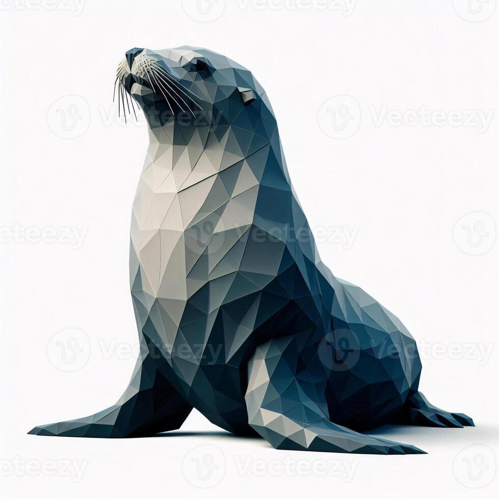 Low Polygon Style Illustrations of Various Animals on a White Background - Modern and Colorful Geometric Art photo