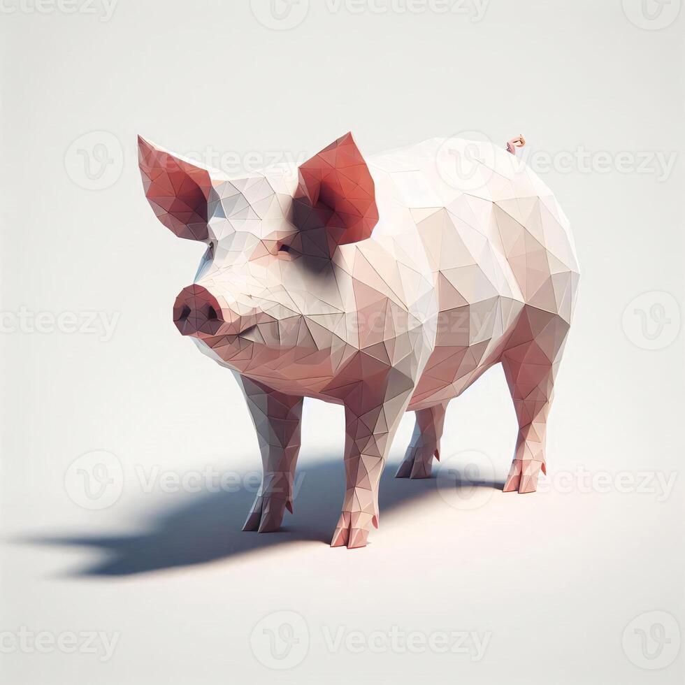 Low Polygon Style Illustrations of Various Animals on a White Background - Modern and Colorful Geometric Art photo