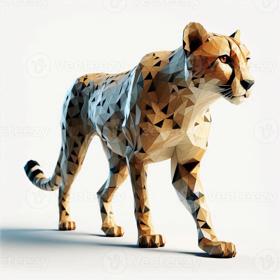 Low Polygon Style Illustrations of Various Animals on a White Background - Modern and Colorful Geometric Art photo