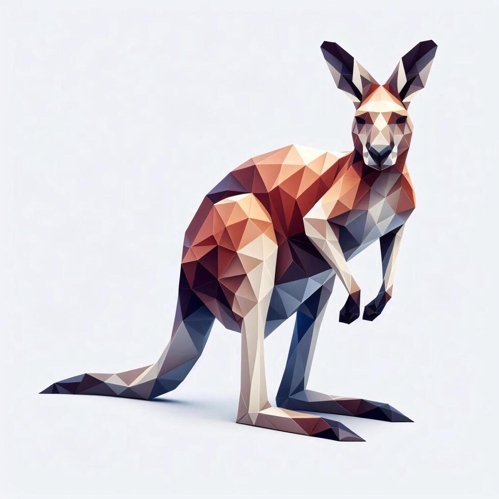 Low Polygon Style Illustrations of Various Animals on a White Background - Modern and Colorful Geometric Art photo