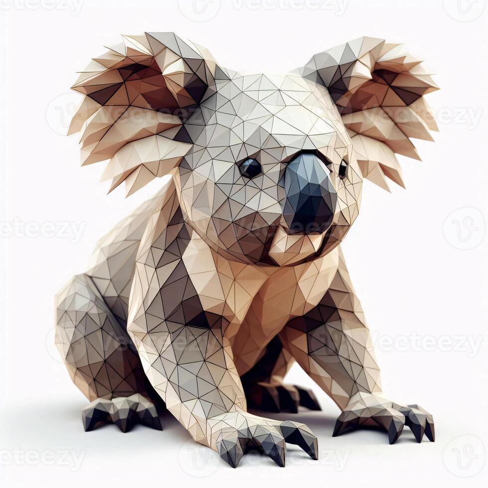Low Polygon Style Illustrations of Various Animals on a White Background - Modern and Colorful Geometric Art photo