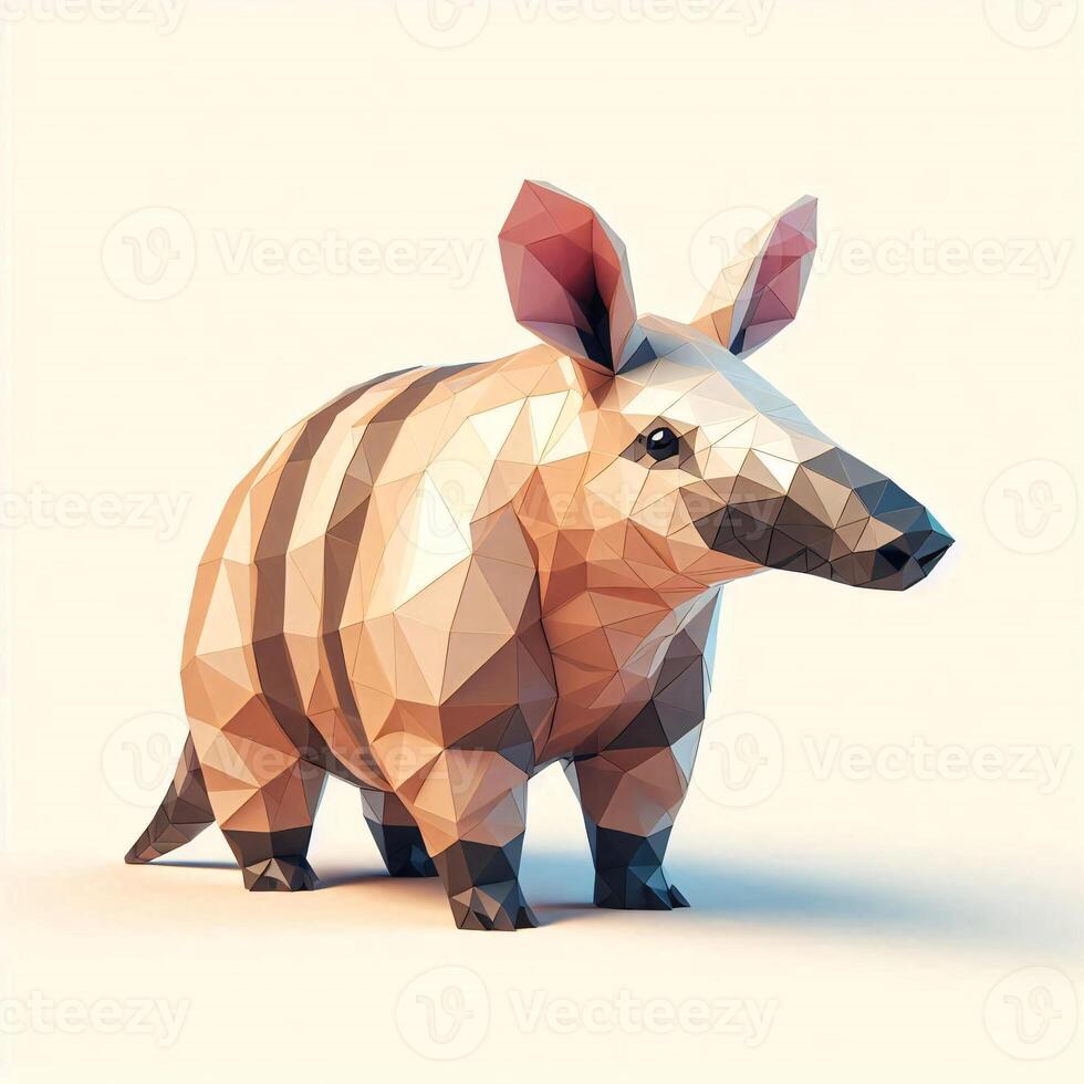 Low Polygon Style Illustrations of Various Animals on a White Background - Modern and Colorful Geometric Art photo