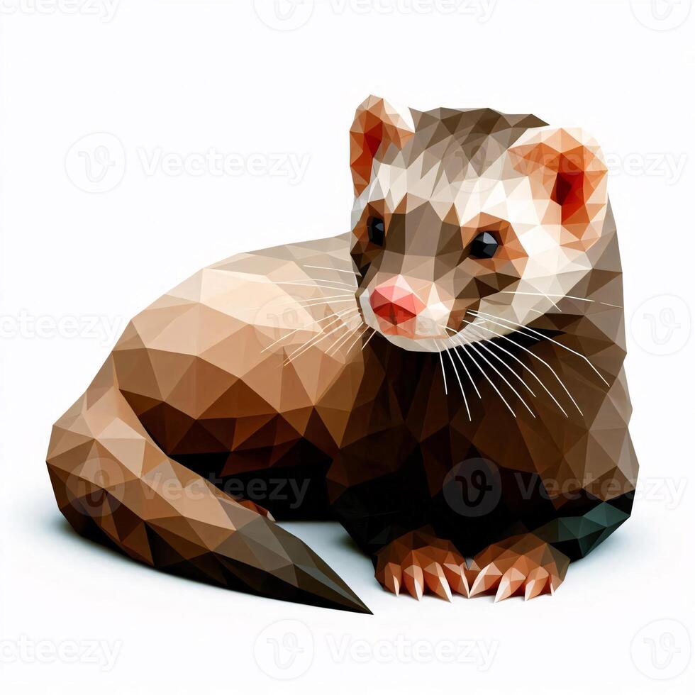 Low Polygon Style Illustrations of Various Animals on a White Background - Modern and Colorful Geometric Art photo