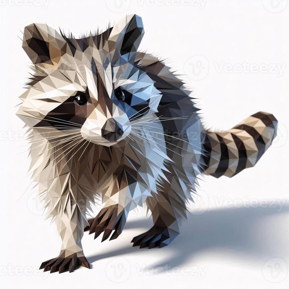 Low Polygon Style Illustrations of Various Animals on a White Background - Modern and Colorful Geometric Art photo