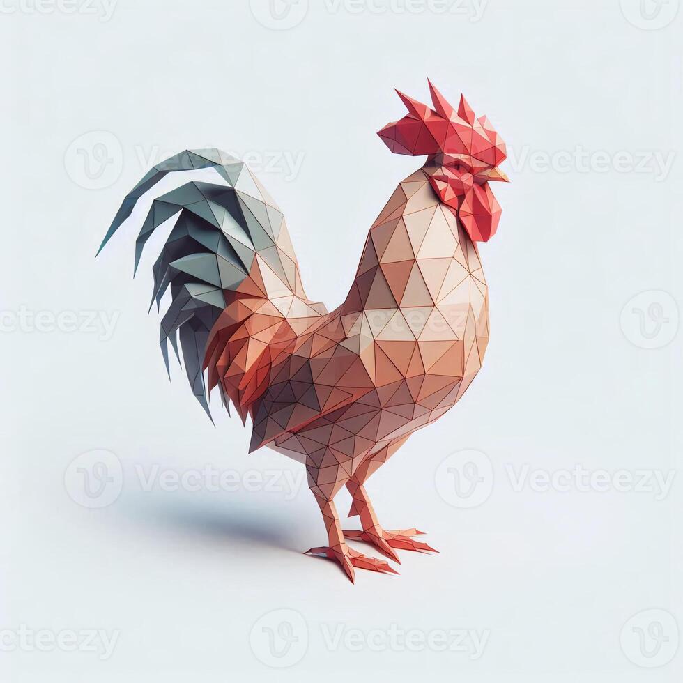 Low Polygon Style Illustrations of Various Animals on a White Background - Modern and Colorful Geometric Art photo