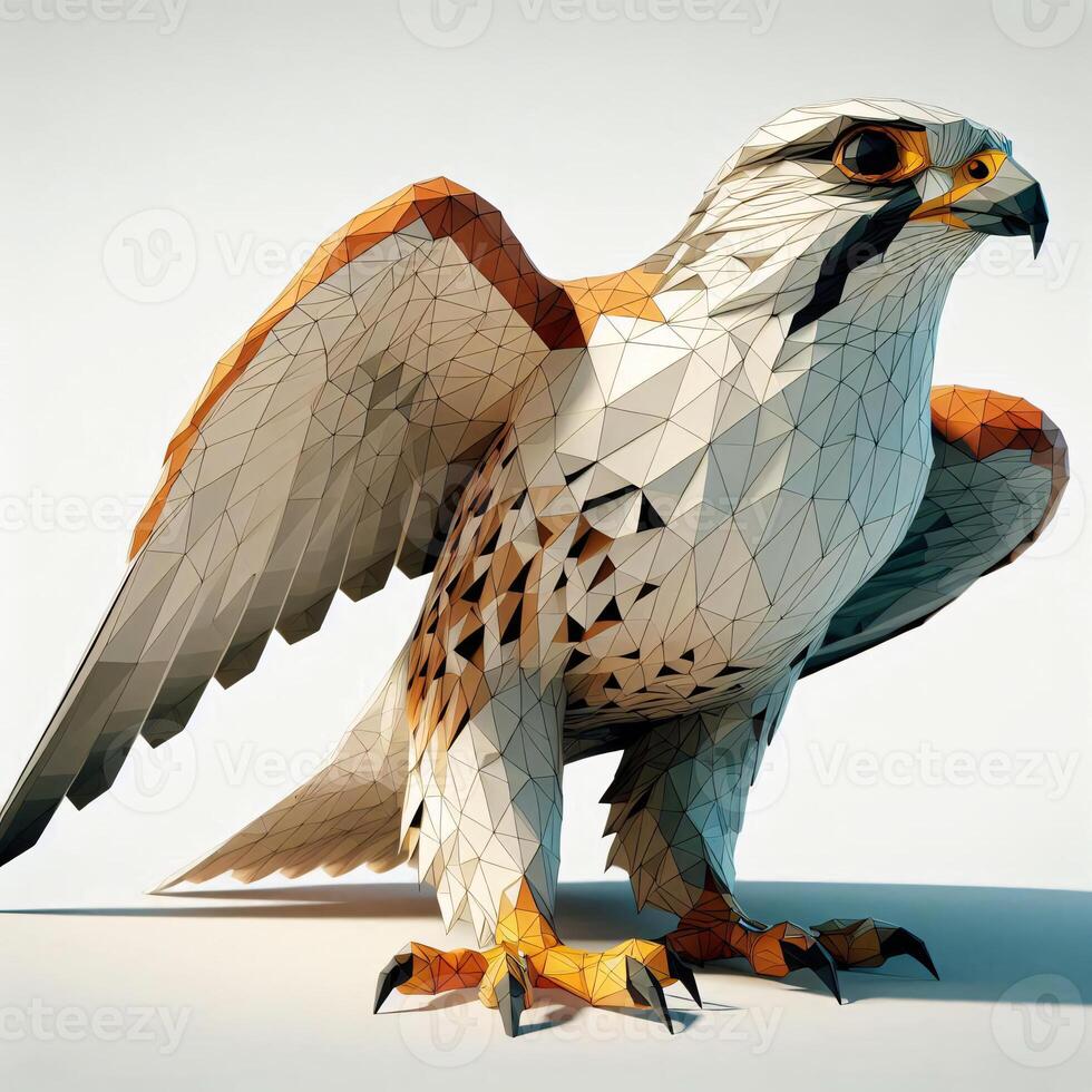 Low Polygon Style Illustrations of Various Animals on a White Background - Modern and Colorful Geometric Art photo