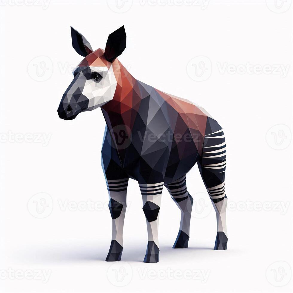 Low Polygon Style Illustrations of Various Animals on a White Background - Modern and Colorful Geometric Art photo