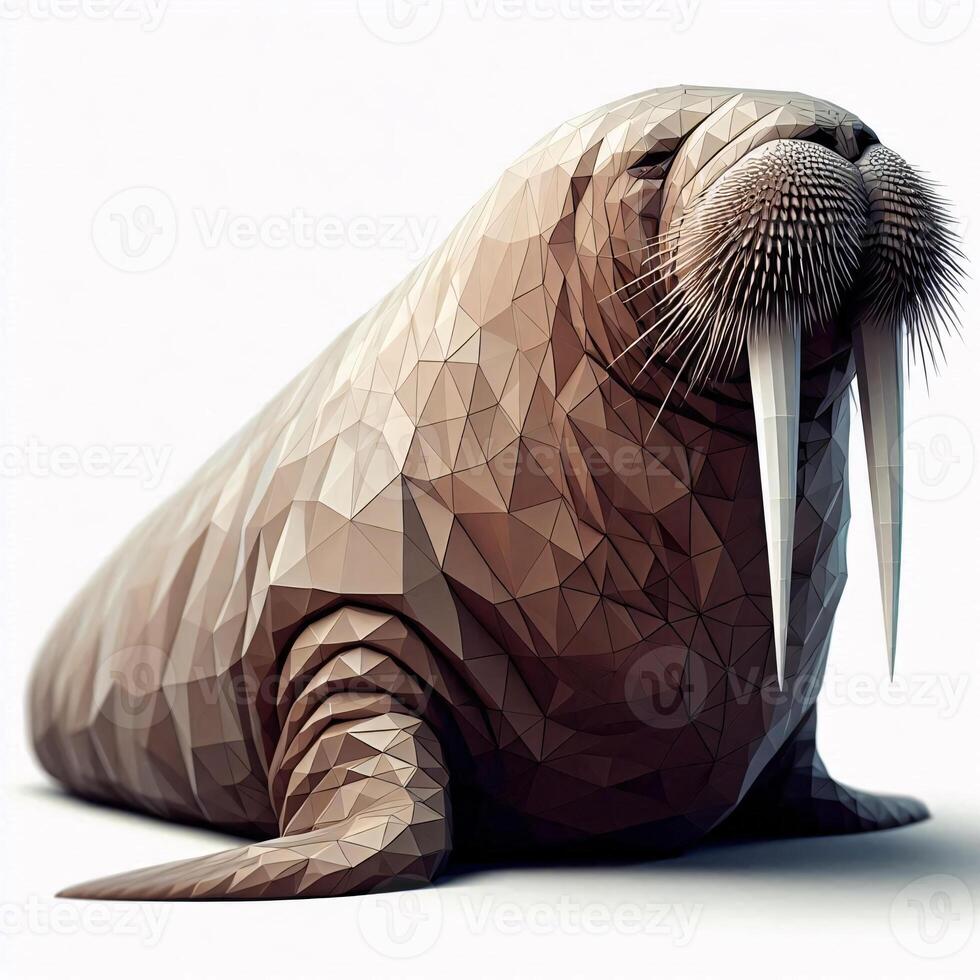 Low Polygon Style Illustrations of Various Animals on a White Background - Modern and Colorful Geometric Art photo