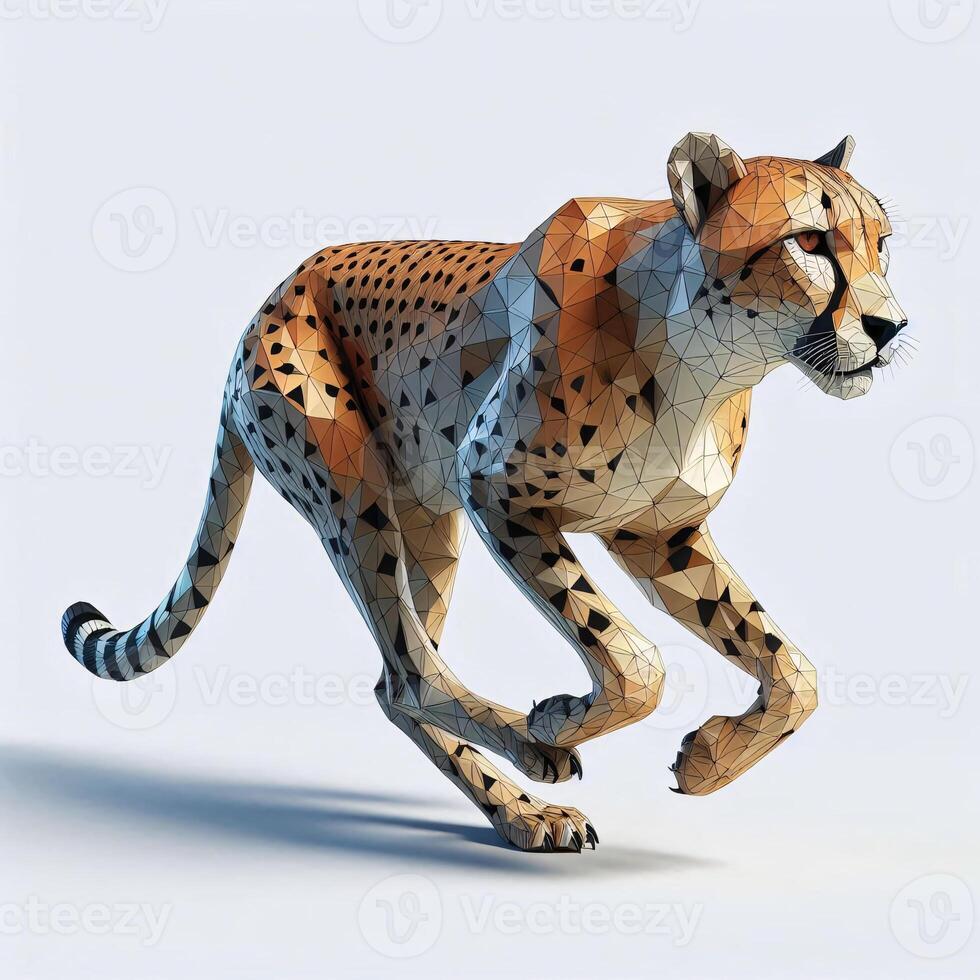 Low Polygon Style Illustrations of Various Animals on a White Background - Modern and Colorful Geometric Art photo