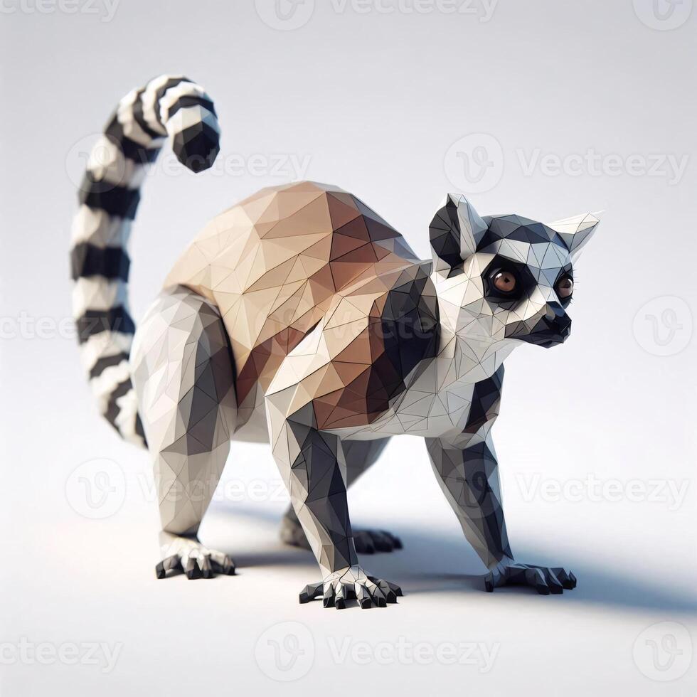 Low Polygon Style Illustrations of Various Animals on a White Background - Modern and Colorful Geometric Art photo