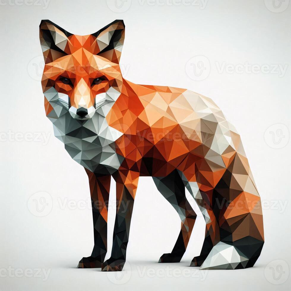 Low Polygon Style Illustrations of Various Animals on a White Background - Modern and Colorful Geometric Art photo