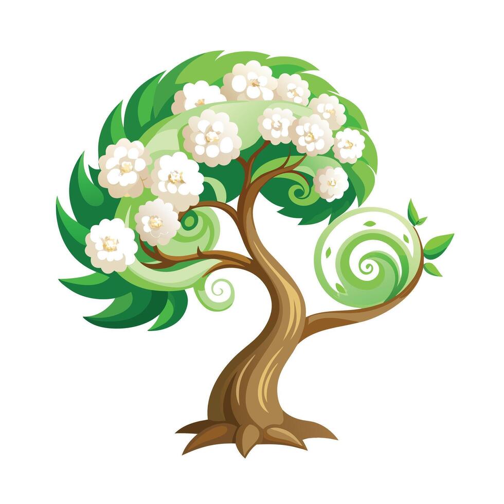Beautiful Single Big Tree Illustration vector